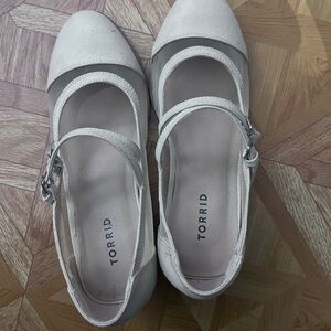 torrid Double-Strap Pointed-Toe Flats in Light Taupe